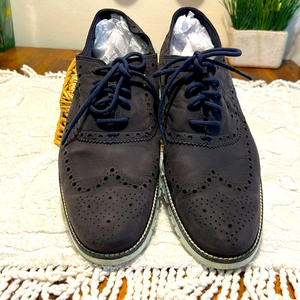 Cole Haan Grand.OS Navy Brogue Oxfords C29671. Size: 11